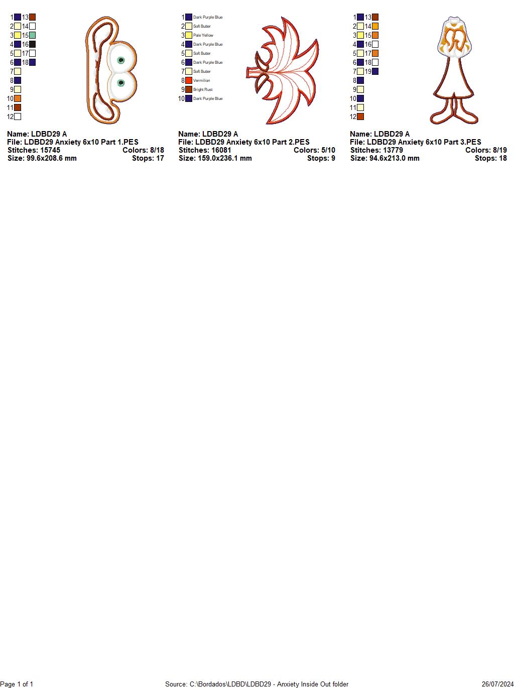 Anxiety Inside Out - ITH Project - Machine Embroidery Design