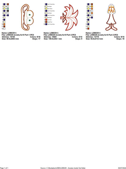 Anxiety Inside Out - ITH Project - Machine Embroidery Design