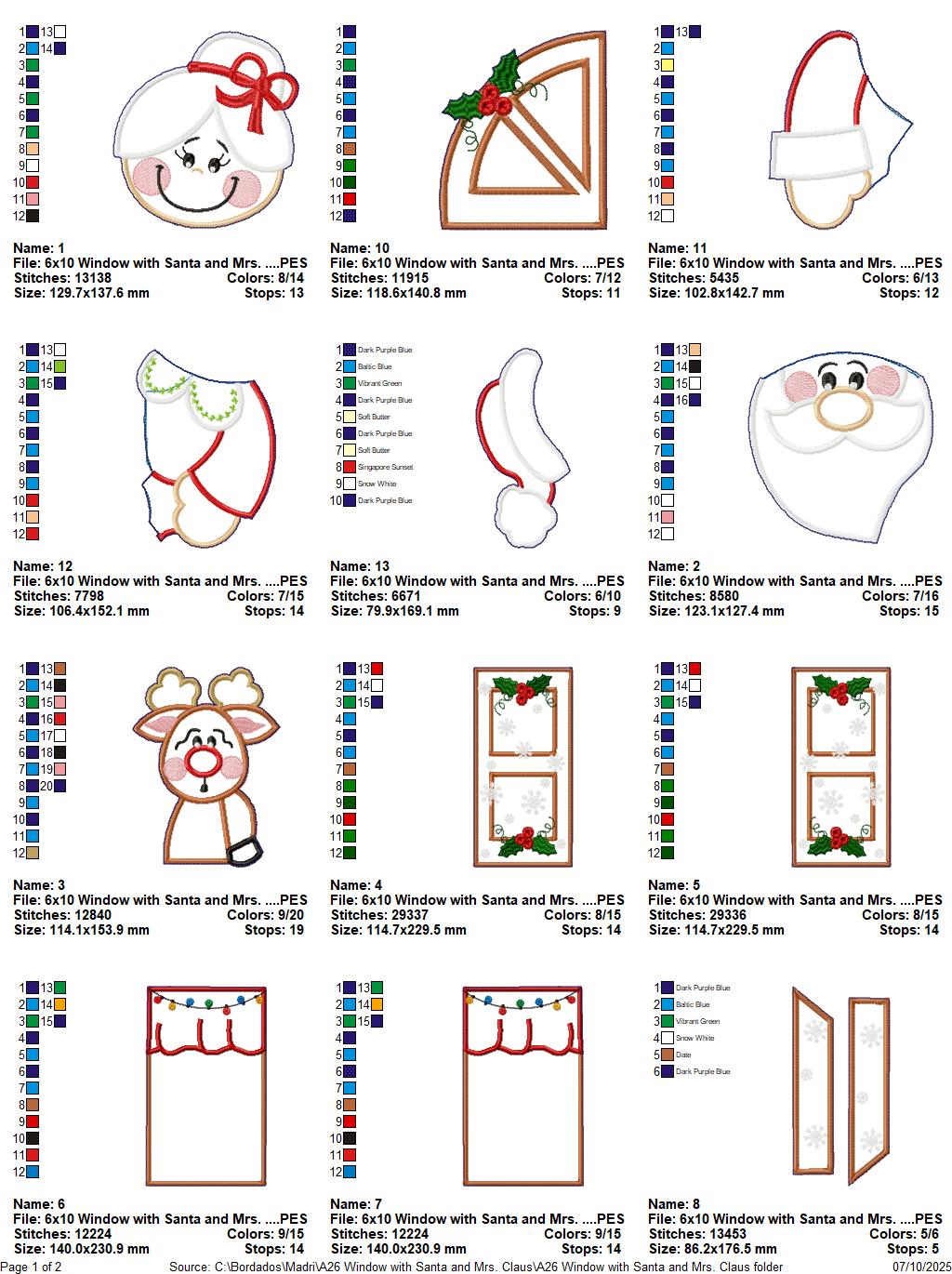 🎄 Santa and Mrs. Claus Window – ITH Project – Machine Embroidery Design