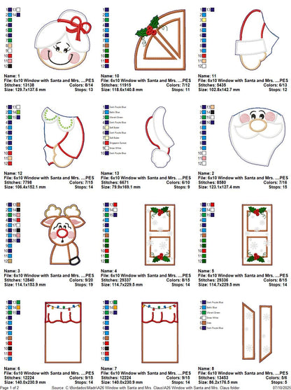 🎄 Santa and Mrs. Claus Window – ITH Project – Machine Embroidery Design