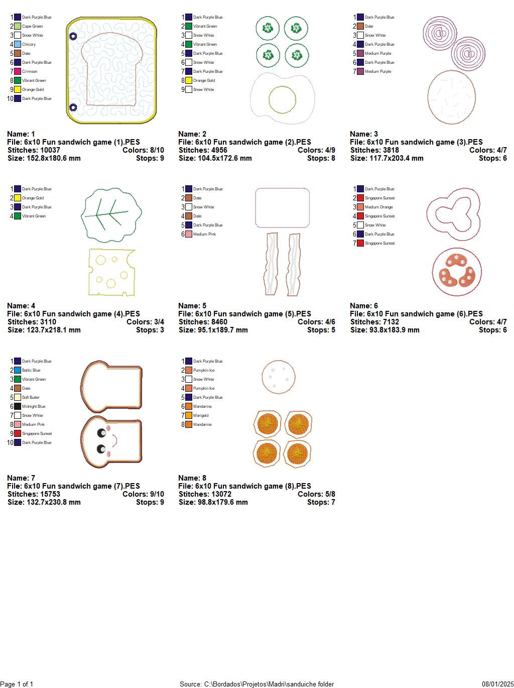 Sandwich Sensory Book Page - ITH Project - Machine Embroidery Design