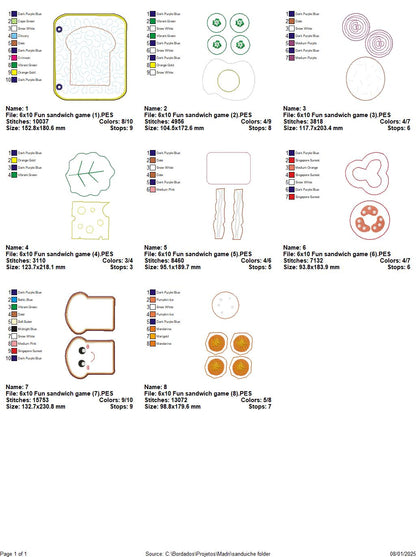 Sandwich Sensory Book Page - ITH Project - Machine Embroidery Design