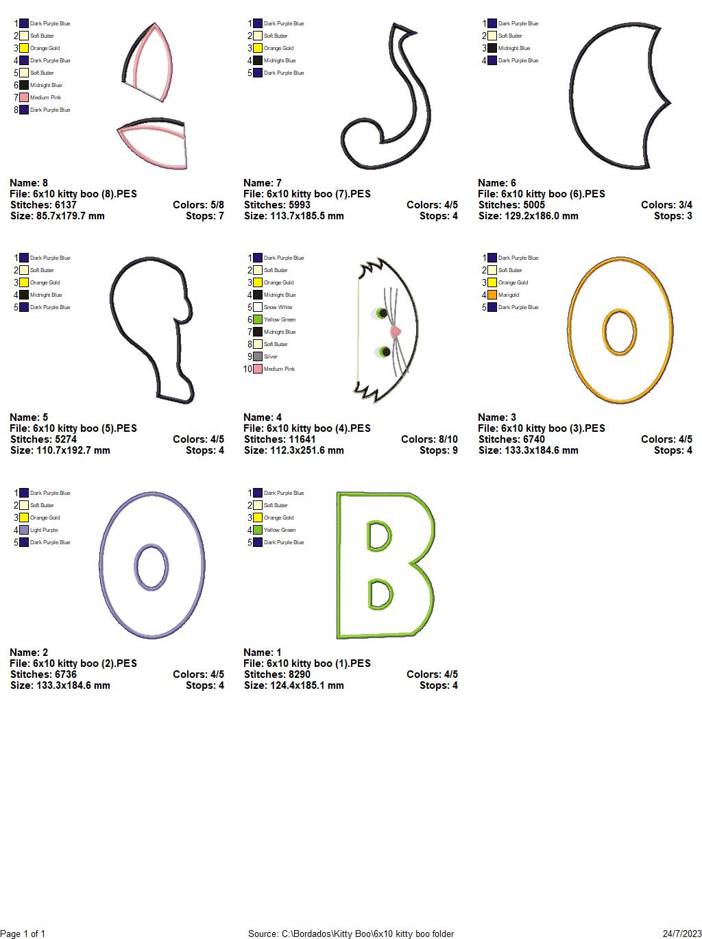 Halloween Kitty Boo - ITH Project - Machine Embroidery Design