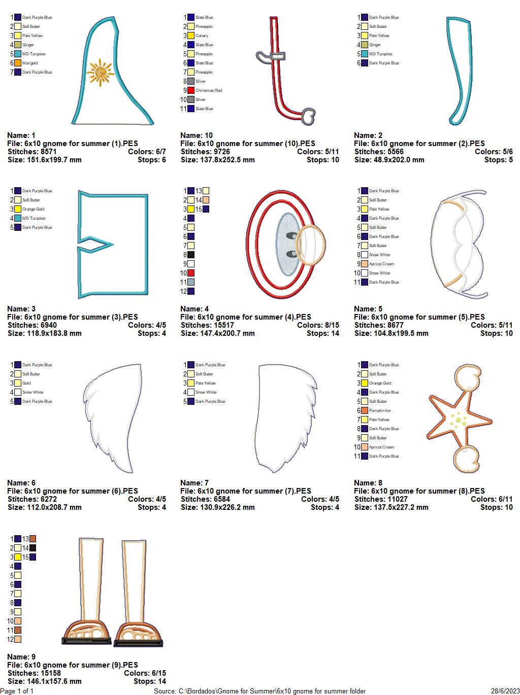 Summer Diver Gnome - ITH Project - Machine Embroidery Design