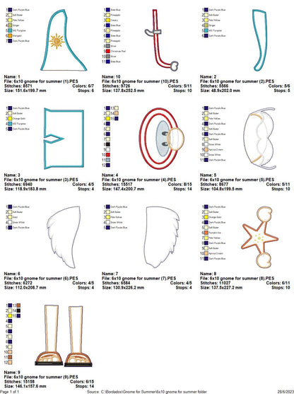 Summer Diver Gnome - ITH Project - Machine Embroidery Design