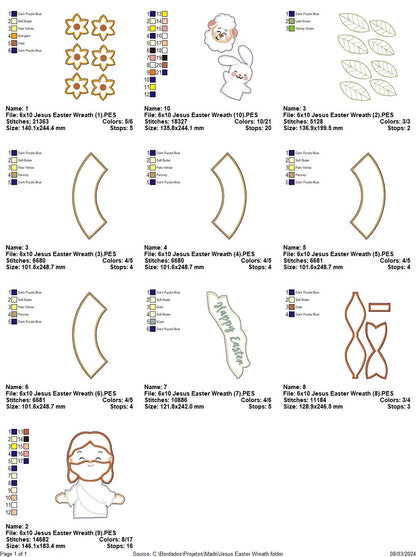 Jesus Easter Garland - ITH Project - Machine Embroidery Design