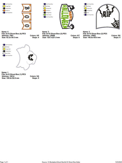 Ghost Boo - ITH Project - Machine Embroidery Design