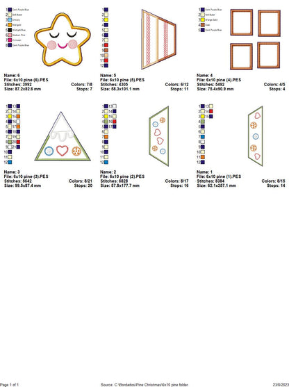 Christmas Tree Vase Ornament - ITH Project - Machine Embroidery Design