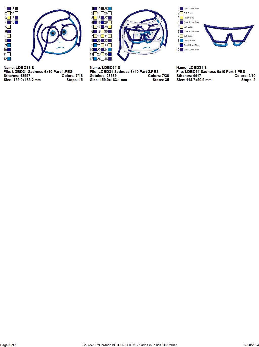 Inside Out Set of 9 Designs - ITH Project - Machine Embroidery Design