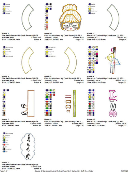 My Craft Room Wreath - ITH Project - Machine Embroidery Design