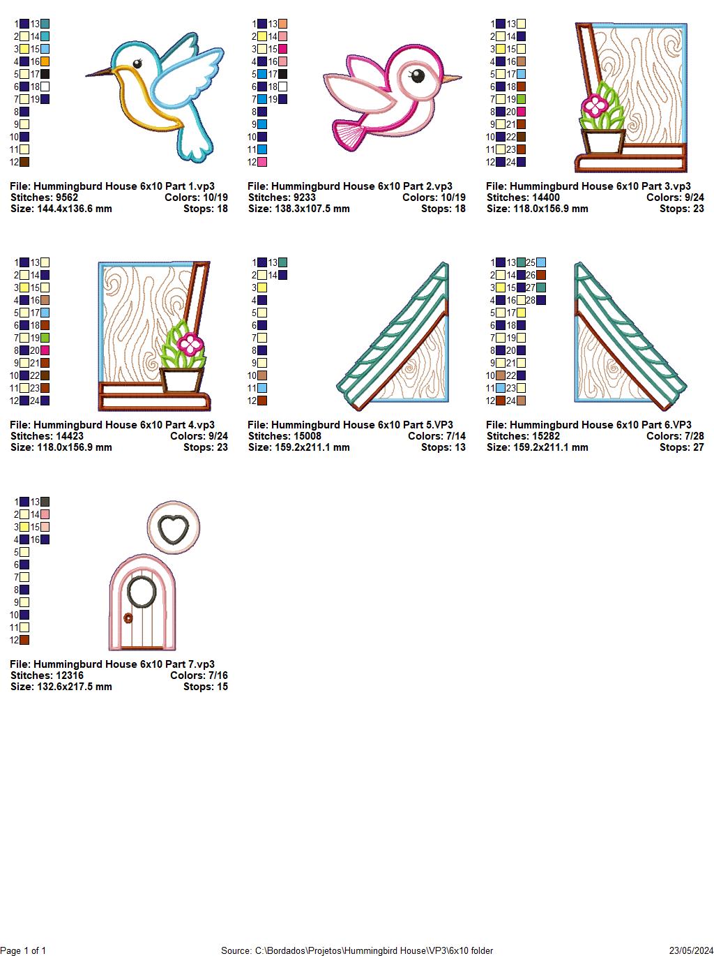Hummingbird House - ITH Project - Machine Embroidery Design