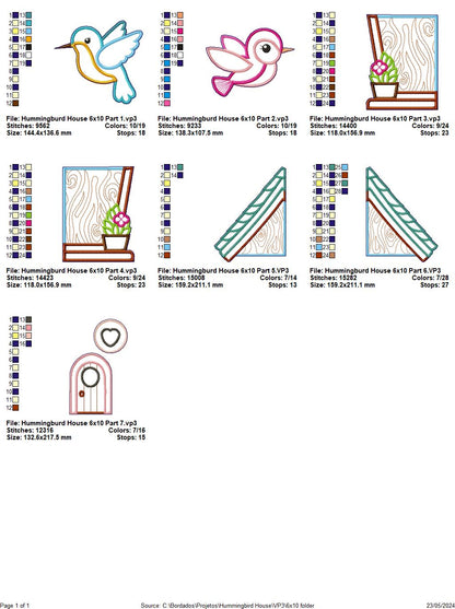 Hummingbird House - ITH Project - Machine Embroidery Design