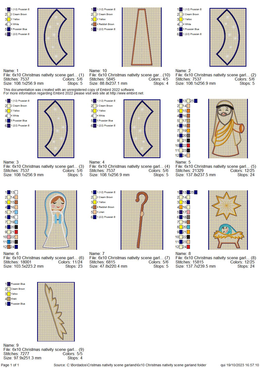 Christmas Nativity Wreath - ITH Project - Machine Embroidery Design