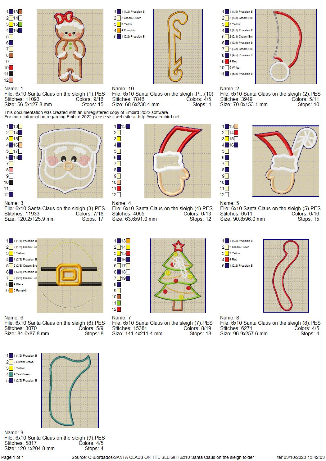 Santa Claus on the Sleight - ITH Project - Machine Embroidery Design