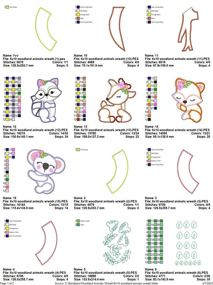 Woodland Animals Wreath - ITH Project - Machine Embroidery Design