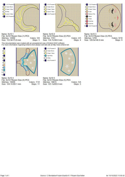 Princess Elsa Frozen Ornament - ITH Project - Machine Embroidery Design