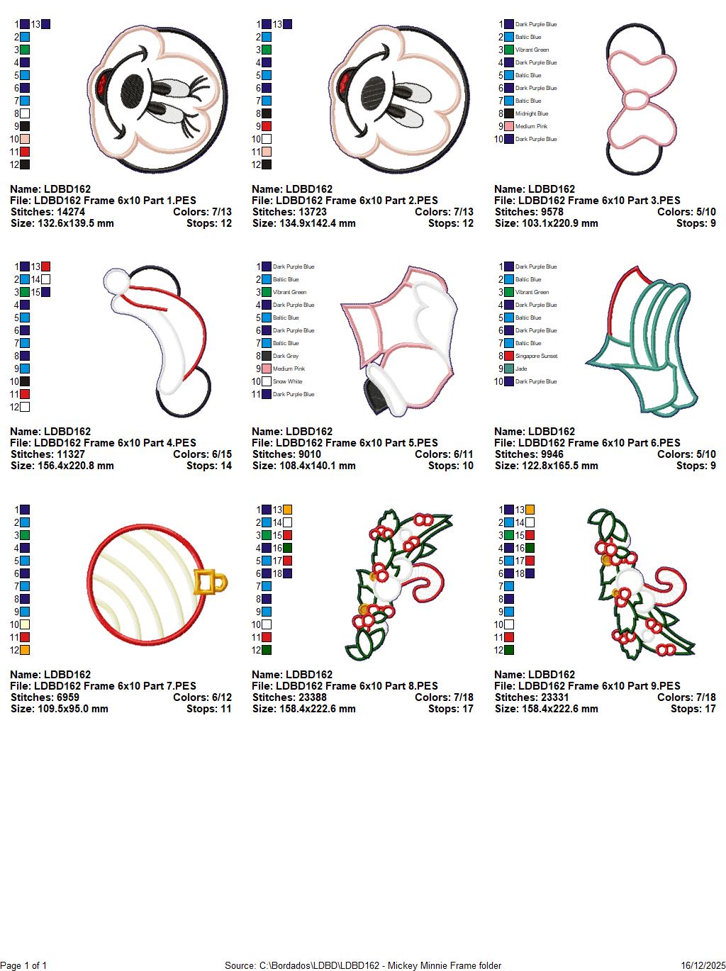 Holiday Mouse Couple Wreath Topper – ITH Project – Machine Embroidery Design