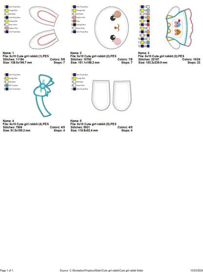 Rabbits Cute Couple - ITH Project - Machine Embroidery Design