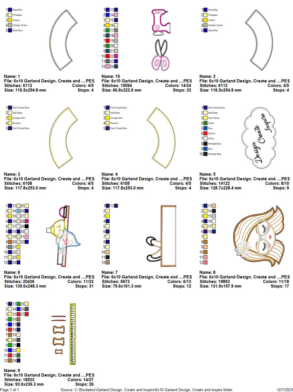 Design, Create and Inspire Wreath - ITH Project - Machine Embroidery Design
