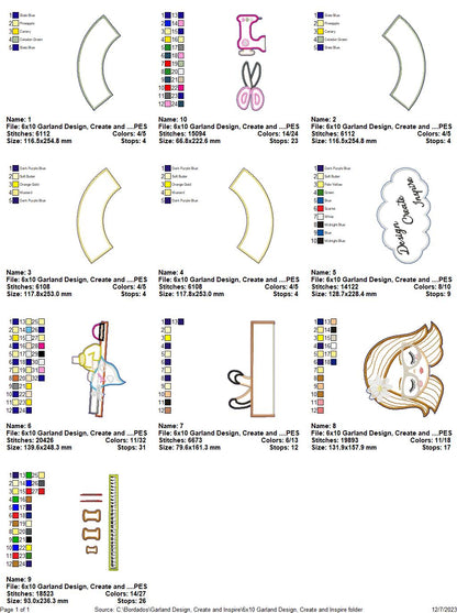 Design, Create and Inspire Wreath - ITH Project - Machine Embroidery Design