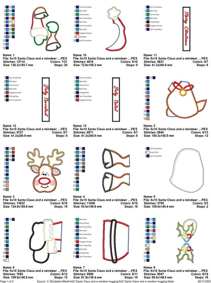 Santa and Reindeer – ITH Project – Machine Embroidery Design