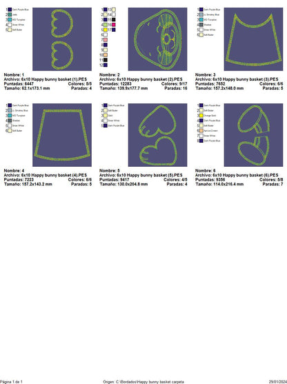 Happy Bunny Basket - ITH Project - Machine Embroidery Design