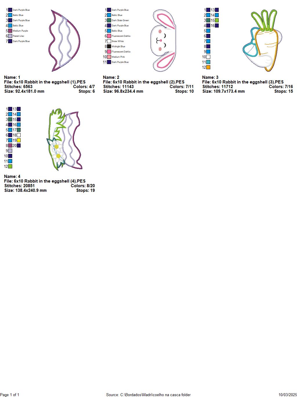 Bunny in the Egg Shell - ITH Project - Machine Embroidery Design