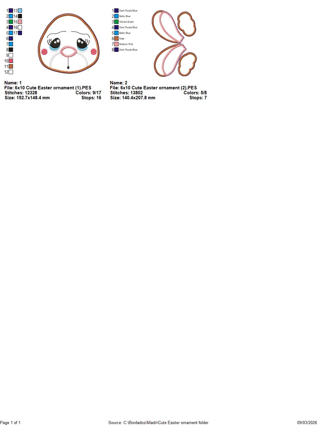 Cute Easter Bunny Door Banner Ornament – ITH Project – Machine Embroidery Design