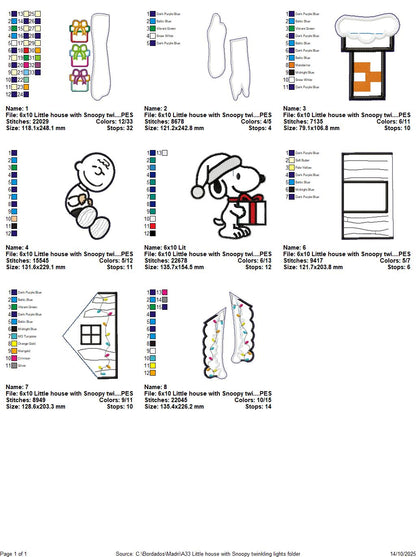 Charlie and Snoopy Christmas Scene – ITH Project – Machine Embroidery Design