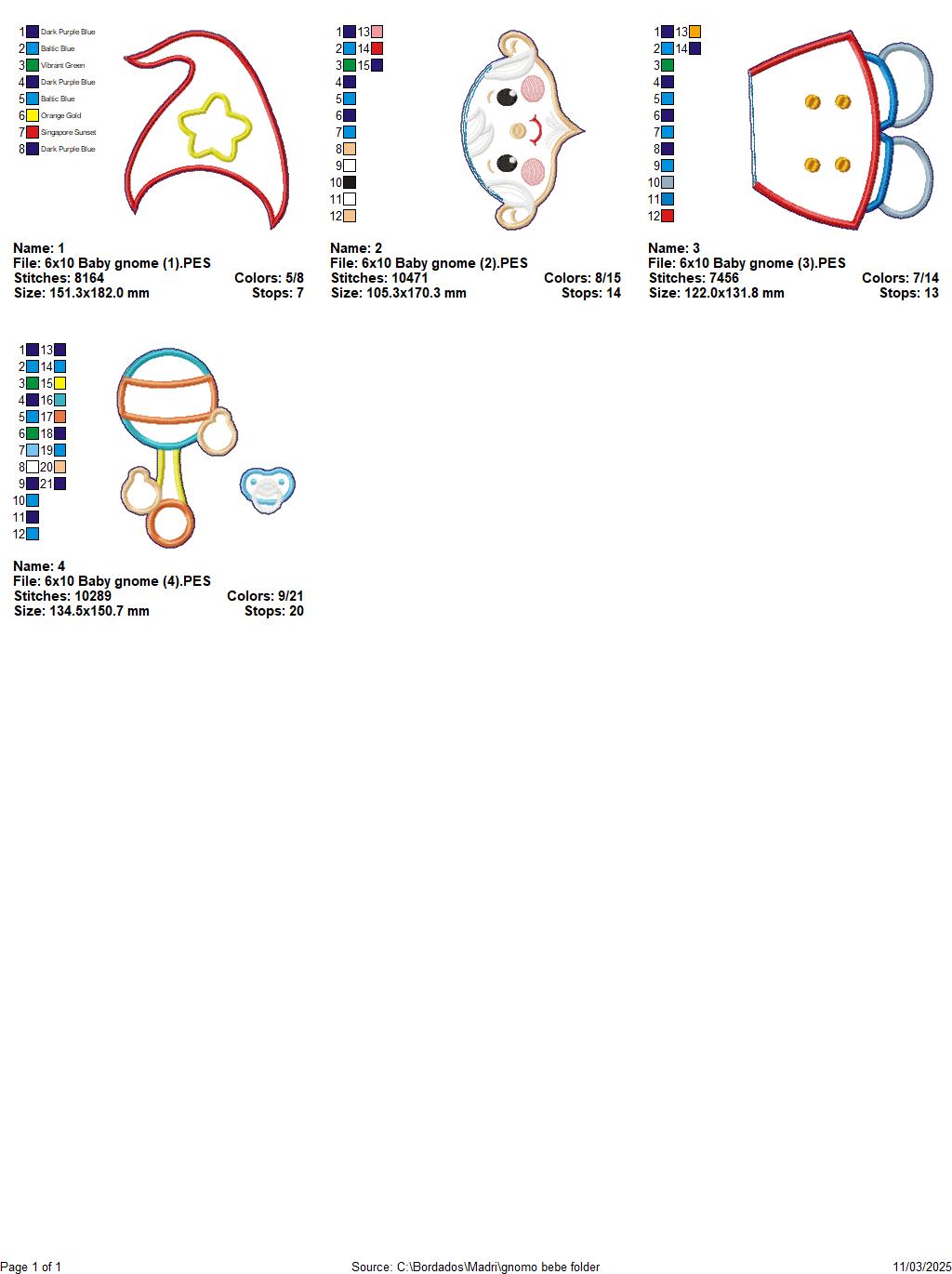 Baby Gnome Ornament - ITH Project - Machine Embroidery Design