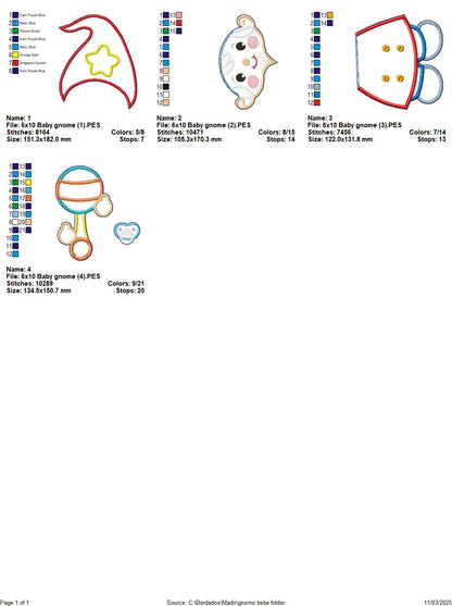Baby Gnome Ornament - ITH Project - Machine Embroidery Design