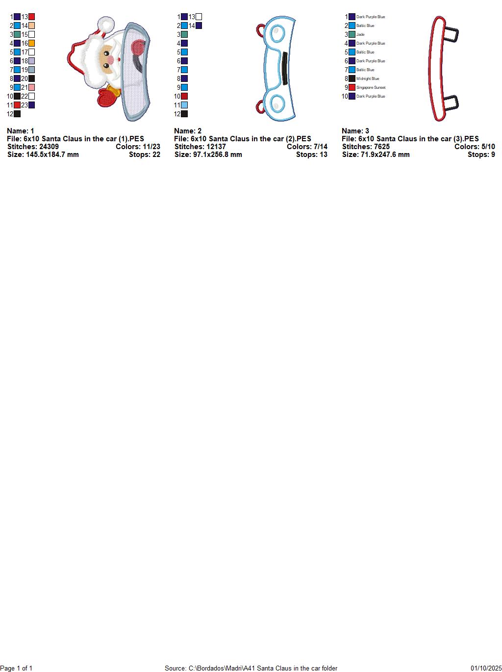 Santa Driving Car – ITH Project – Machine Embroidery Design