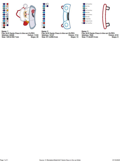 Santa Driving Car – ITH Project – Machine Embroidery Design