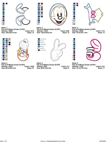 Mickey Easter - ITH Project - Machine Embroidery Design