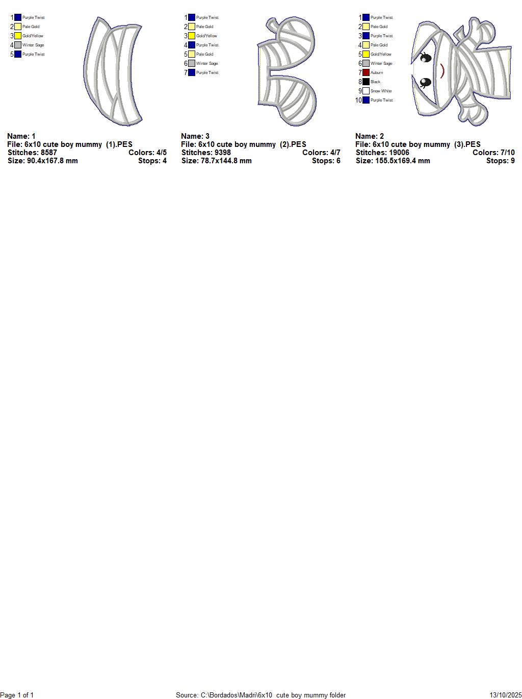 Cute Mummy Boy for Halloween - ITH Project - Machine Embroidery Design