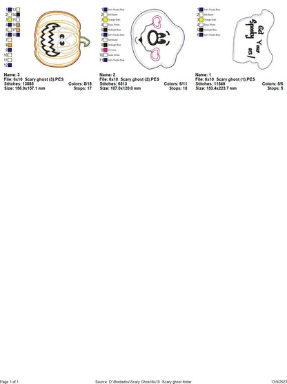 Scary Ghost - ITH Project - Machine Embroidery Design