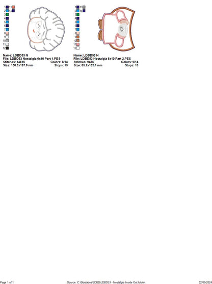 Nostalgia Inside Out - ITH Project - Machine Embroidery Design