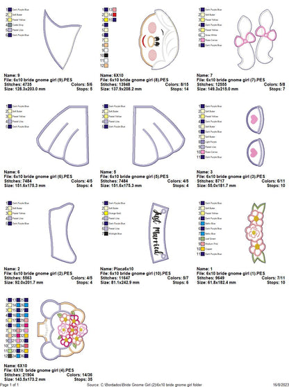 Bride Gnome - ITH Project - Machine Embroidery Design