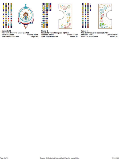 Outer space board - ITH Project - Machine Embroidery Design