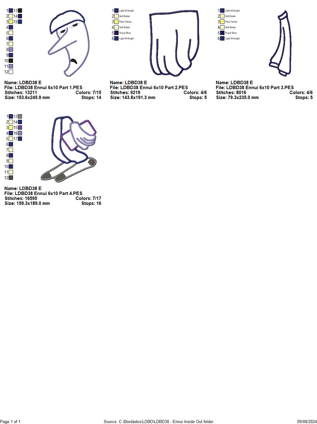 Inside Out Set of 9 Designs - ITH Project - Machine Embroidery Design