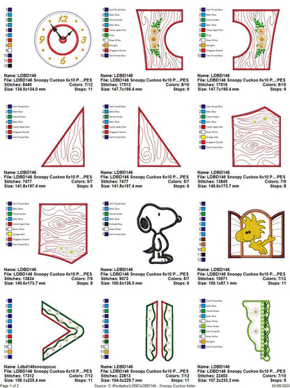 Peanuts Cuckoo Clock – ITH Project – Machine Embroidery Design