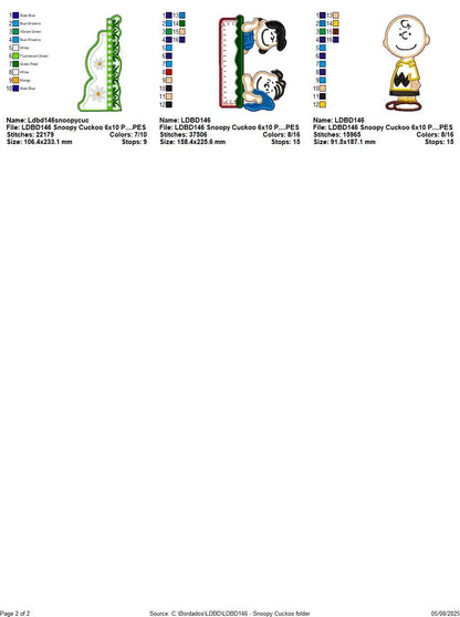 Peanuts Cuckoo Clock – ITH Project – Machine Embroidery Design