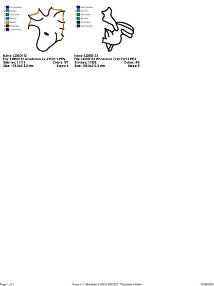 Woodstock Bird – ITH Project – Machine Embroidery Design