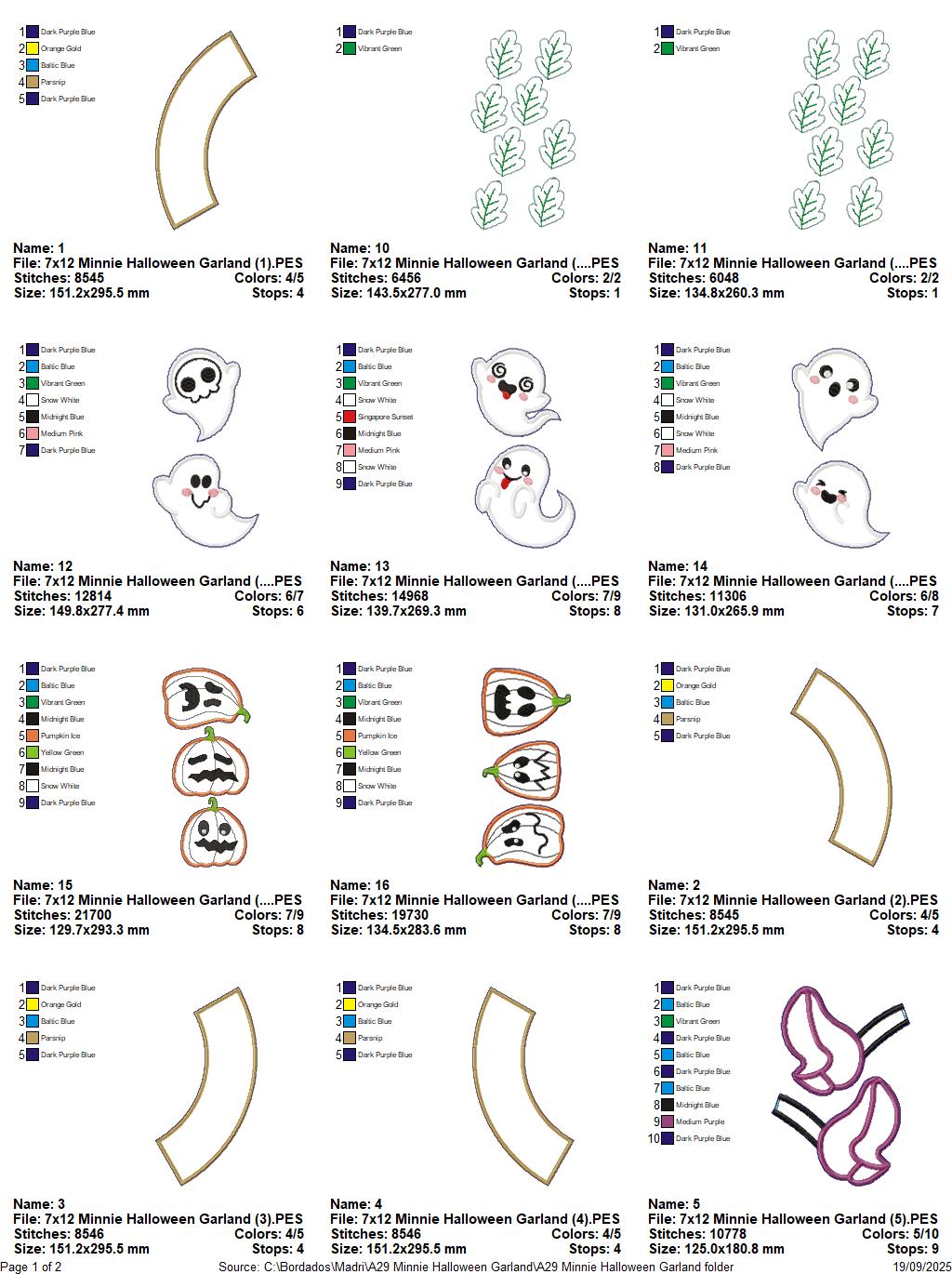 Minnie Halloween Wreath - ITH Project - Machine Embroidery Design