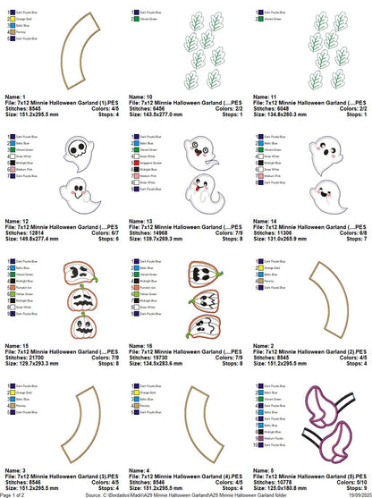 Minnie Halloween Wreath - ITH Project - Machine Embroidery Design