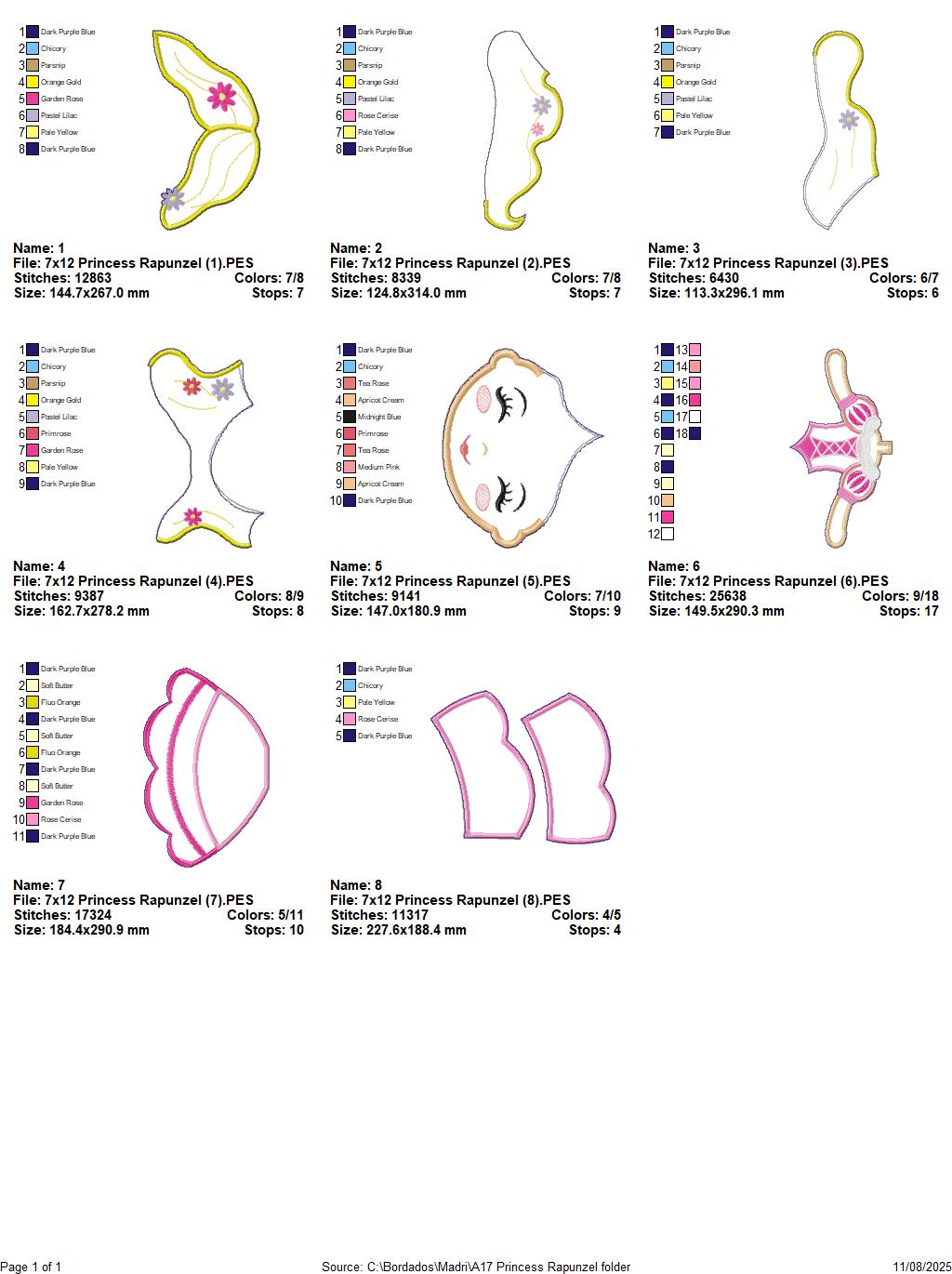 Rapunzel Princess – ITH Project – Machine Embroidery Design