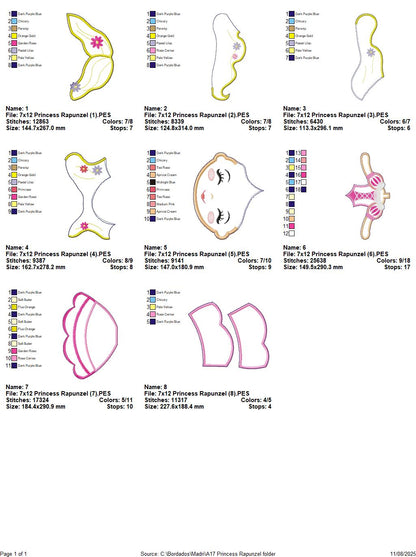 Rapunzel Princess – ITH Project – Machine Embroidery Design
