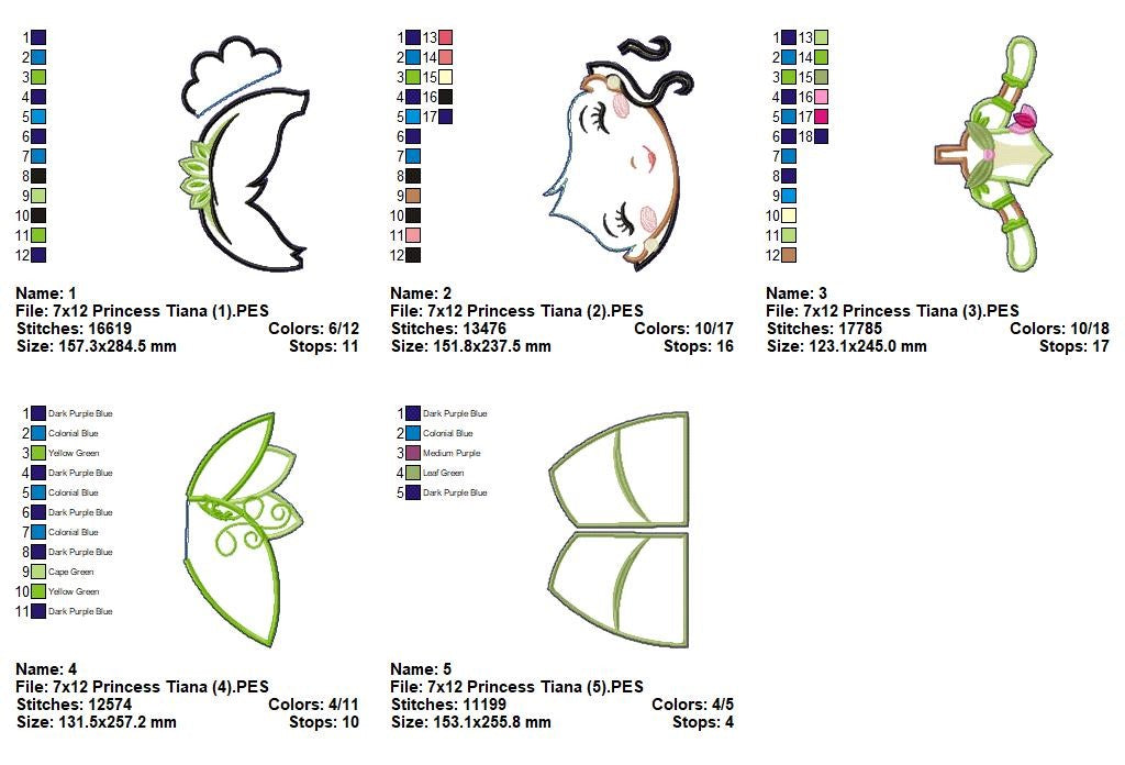 Princess Tiana – ITH Project – Machine Embroidery Design