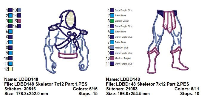 Skeletor – ITH Project – Machine Embroidery Design