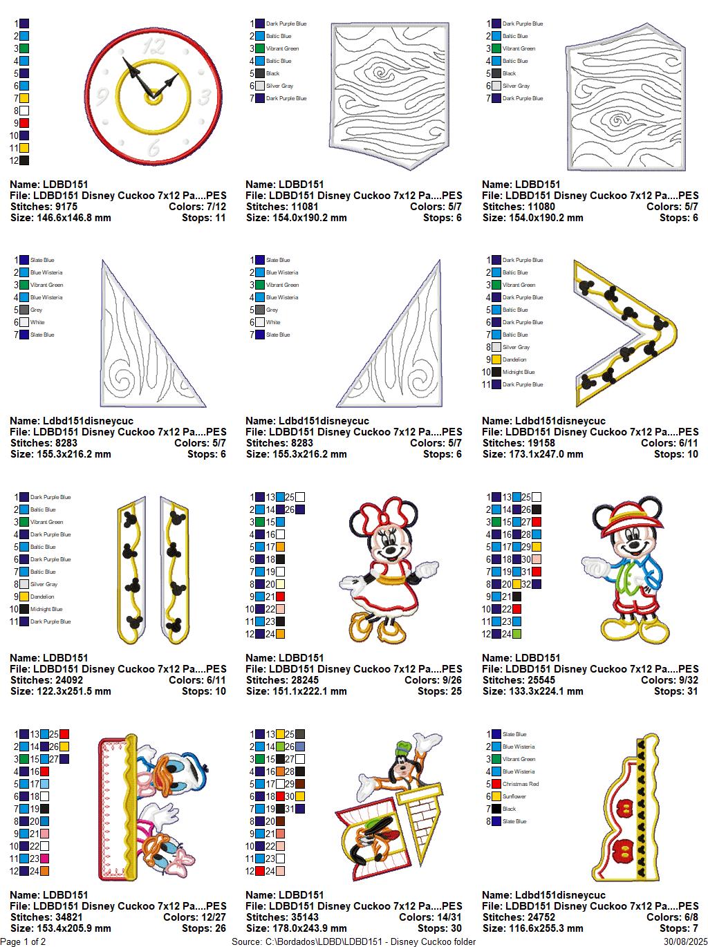 Mickey and Friends Cuckoo Clock – ITH Project – Machine Embroidery Design